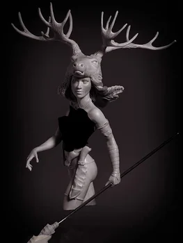 1/10 seno sieviete warrior krūtis Sveķu attēls Modelis komplekti, Miniatūras gk Unassembly Unpainted
