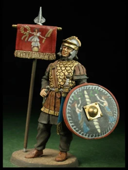 1/32 54mm Romiešu karavīrs ar pamatni un vairogs 54mm rotaļlietas Sveķu Modelis Miniatūrā sveķu attēls Unassembly Unpainted