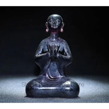 10.5 cm Kolekciju Porcelāna Violeta Glazūru Cirsts Budas Statuja Mūki, Lūdzieties,