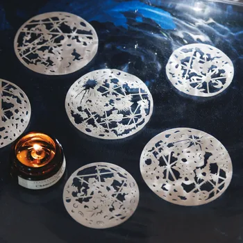 10 Lapas, Pasaku Taka Moonshadow Sērijas Vintage Mēness Fāzes Tēma Dobi Materiāls Radošo DIY Vēstnesis Dekoru Kancelejas preces