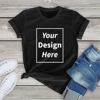 100% Kokvilnas DIY Jūs Vēlaties Dizains Vasaras Sieviešu Ikdienas Jaunums Lielgabarīta T-Krekls Topi Brīvs Tee ES Lieluma Gadījuma Streetwear Dāvanu