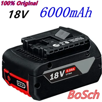 100% Oriģināls 18V, Batterie Für Bosch GBA 18V 6,0 Ah Litija-BAT609 BAT610G BAT618 BAT618G 17618-01 + ladegerät