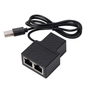 100Mbps Ethernet Pieslēgvietas Adapteris USB TypeC 5V Barošanu Sadalītājs no 1 līdz 2 RJ45 Extender Adapteris Dropship
