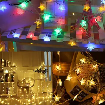 10ft LED Zvaigžņu String Gaismas Ziemassvētku Vainags Akumulatoru, USB Powered Kāzu Puse, Aizkaru String Pasaku Lampām, Lai Mājās Guļamistaba