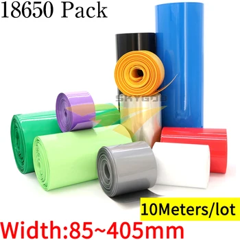 10M Platums 85 ~ 400mm 18650 Litija Akumulators PVC Heat Shrink Tube Pack Izolācijas Plēves Wrap Li-ion Gadījumā Kabeļu Uzmavas Apvalks