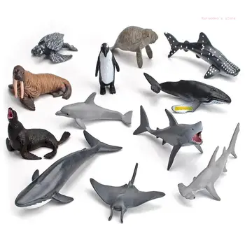 12pcs Mini Okeāna Dzīvnieku Skaitlis, Reāli Jūras Imitācijas Detaļas, Dzīvnieku Rotaļlietas