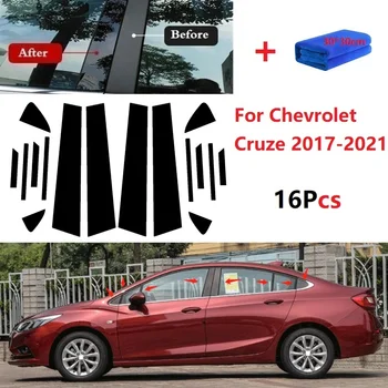 16PCS Pulēta Pīlārs Amata piemērots Chevrolet Cruze 2017-2021 Auto Logu Apdare Segtu BC Kolonnas Uzlīme