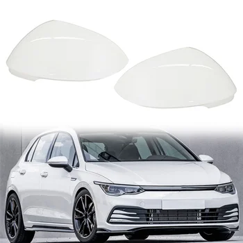 1Pair Auto Baltā Atpakaļskata Sānu Stikls, Spogulis, Pārsegs Apdari Atpakaļskata Spoguļi Aptver Apvalku-VW Golf 8 MK8 2021 2022