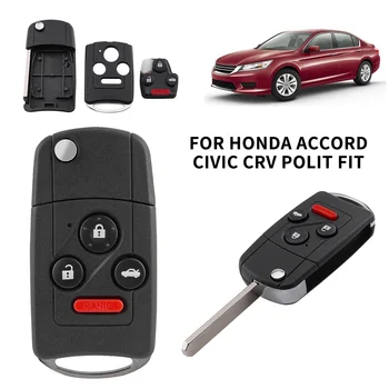 1PC 4 Pogas Flip Taustiņu Tālvadības Shell Gadījumā Fob Honda Accord, Civic CRV Polit Fit