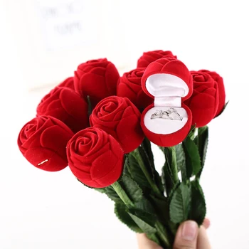 1pc Romantisks Rožu Gredzenu Lodziņu, Ziedu Valentīna Dienas Dāvana Draudzenei, Draugu, Suvenīru, Kāzu Dāvanu Viesiem Dāvanu Meitene
