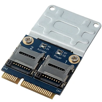 2 SSD HDD Klēpjdators Dual Micro - SD SDHC SDXC TF uz Mini PCIe Atmiņas Karšu Lasītājs MPCIe 2 Mini-Sdcards Mini Pci-E Adapteri