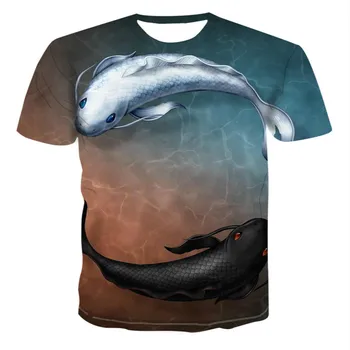 2022. gadam Vīriešiem un Sievietēm, Jaunas Vasaras 3d T-krekls Beztaras Preču 3D Drukāšanas Jūras Dzīvnieku Zivju Personāla T-krekls Hip-hop Apģērbs