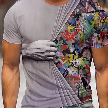 2023 Jauno Fun Roku 3D Iespiesti Vīriešu T-Krekls Ikdienas Apkalpes Kakla Top Vintage Classic Īsām Piedurknēm T-Krekls Lielgabarīta T-Krekls Xs-6Xl