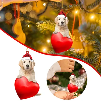 2023 Ziemassvētki Suņa Sirds Ornamentu Rotājumu Ziemassvētku Eglītes Rotājumu Ziemassvētku Rotājumi Dāvanas Dēls, Meita Auto Rotājumu Karājas