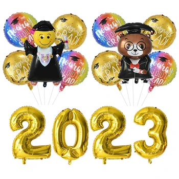 2024 Absolvēšanas Balonu Zelta Hēlijs, Folija Baloni Apsveicam Grad Partijas Apdare Piegādes Klases 2024. Gadam Gradua
