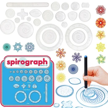 22pcs Spirograph Spirāli Mākslas Zīmēšanas Komplekts Klasiskais Veids, kā Padarīt Neskaitāmas Pārsteidzošu Dizainu Priekš Bērniem, Zīmēšanas Valdnieki Rotaļlietu Komplekts