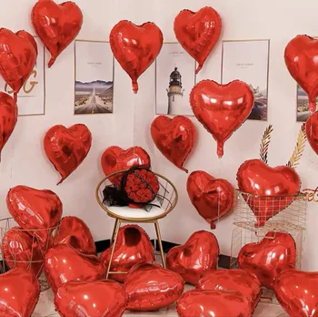 25pcs 18 collu Mīlestības Sirds formas Balonu Kāzu Valentīna Diena Kāzu Telpu Dzimšanas dienu Apdare Atmosfēru