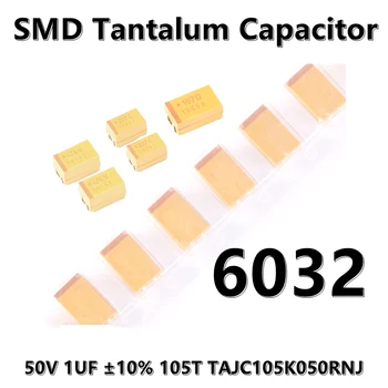 (2gab) Oriģināls 6032 (C Tips) 1UF 50V ±10% 105T TAJC105K050RNJ SMD tantala kondensators