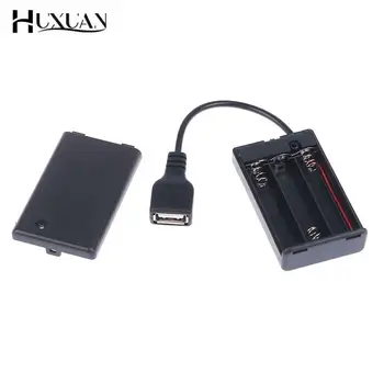 3*AAA Baterijas Kastē Ar USB Portu Celtniecības Bloks Led Light Komplekts