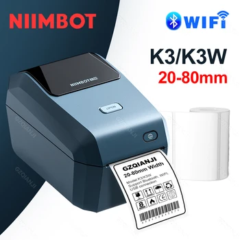 3 collu Niimbot K3 K3W Svītrkoda etiķešu Printeri 80mm Termiskās Drukas tehnoloģiju Bluetooth, Wifi, USB Mobilo Mašīna Small Business Desktop