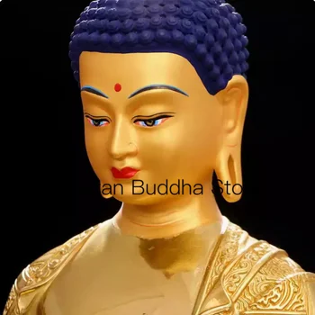 31.5 cm Amitabha Buda statuja, tīra vara, zelta, zelta, Tibetas nesaprotams Budisms rotājumu, trīs dārgumiem Budas statuja