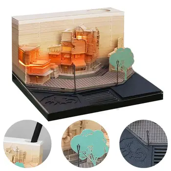 3D Memo Pad Led Howarts Notepad 3D Pils Modeli, Ņemiet vērā, Draugiem 3D Hary Dizaina Lapiņas Blokā Mākslas Dāvana Pasūtījuma N A1N3