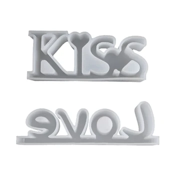 3D Mīlestības Skūpstu ar Epoksīdsveķu Pelējuma DIY Amatniecības Darbvirsmas Rotājumu Rotaslietas Pieņemšanas Instruments, kas F19D