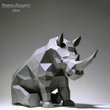 3D Papīra Paraugs Bērnu Telpu Dekorēšana Rhino Papīra Darbu Grupa DIY PaperCraft Mājas, Galda, Grīdas Amatniecības Dekoru Figūriņas Bērniem Rotaļlietas