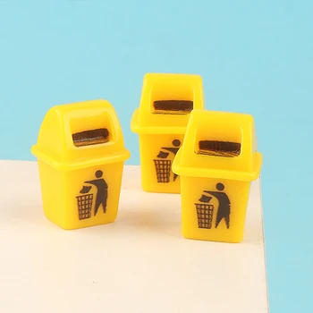 3pcs Miniatūras Miskastes Modelis Namiņš Mēbeļu Piederumi, Leļļu Mājas Dekors Bērniem Spēlēt Rotaļlietas