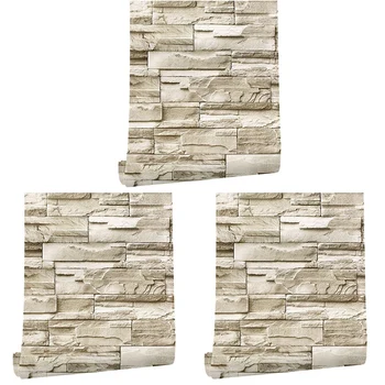 3X,6M Vinila 3D Brick Rock Uzlīmes, Papīrs pašlīmējošās Tapetes, Mēbeles, Sienas Uzlīmes