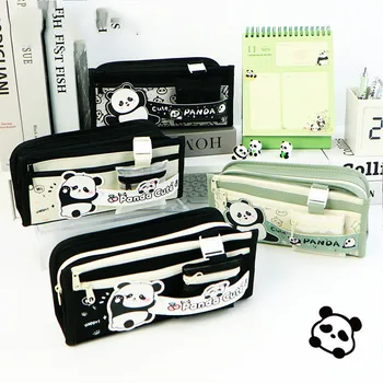 4 gab/daudz Kawaii Panda Zīmuli Gadījumā Cute Zīmuli maiss kastē Kancelejas preces Pildspalvas Kabata, Biroja, Skolas Piederumi