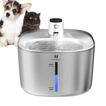 4L Smart Nerūsējošā Tērauda Kaķis Ūdens Padeves Automātiskās Filtrēšanas Pet Cat Strūklaka Uzlādes Stilā Ar Klusuma Sūknis Kaķis Ūdens Maisītājs