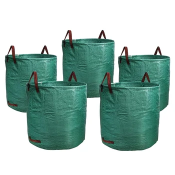 5Pack 72 Galonu Dārza Atkritumu Maisiņā Ar Rokturi,zāles pļāvēji, Baseins, lieljaudas Atkritumu Maisu Iekraušanai Lapu,Pagalmā Atkritumu(H30in X D26in) Izturīgs