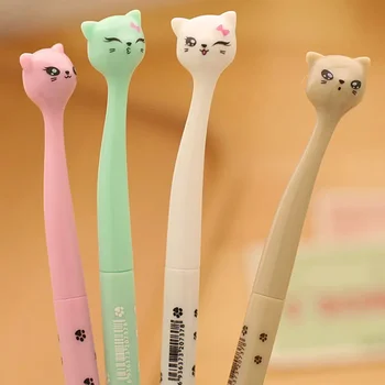6pcs Loku Kaķis Gēla Tintes Pildspalva 0.5 mm Cute Candy Krāsu Maker Pildspalvu Skolai, Biroja preces Bērniem Dāvanas Izlases Krāsa