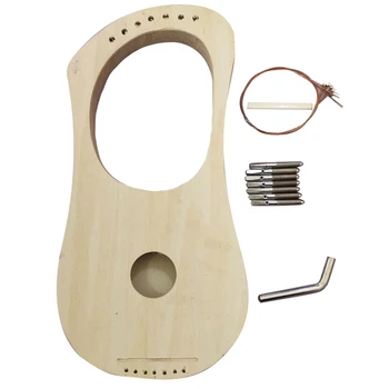 7 String Lira Arfa DIY Bass Koka Arfa ar Auklu/Tuning Uzgriežņu atslēgas/String Pastu 094C