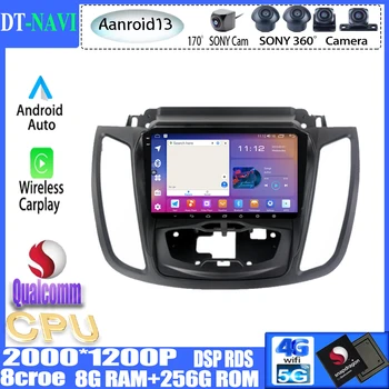 9 collu QLED Ekrāna Android13 Ford Kugas 2 Escape 3 2012 - 2019 Auto Radio Multimediju Atskaņotājs, Navigācija, GPS, Iebūvēts Carplay BT
