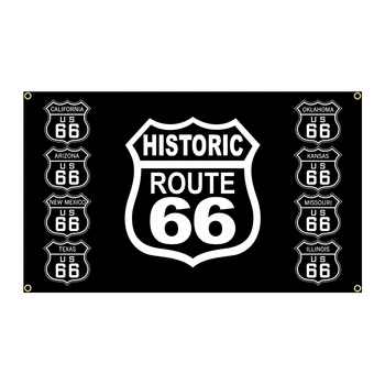 90X150cm Vēsturisko Rietumu ASV Route 66 Karogu