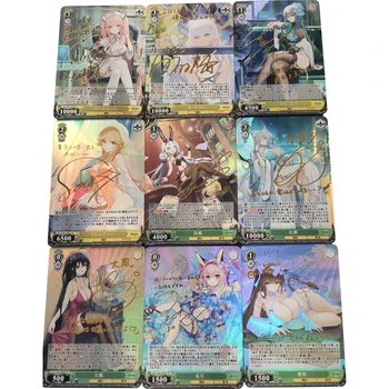 9Pcs/set Azur Joslu Refrakcijas Karstspiedes Flash Kartes Paraksta Karti ACG IJN Taiho Spēli Anime Kolekcija Kartes, Dāvanu Rotaļlietas