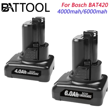 Akumulatoru Bosch 12V 4000/6000mAh Litija BAT420 BAT411 BAT412 BAT413 BAT412A Bezvada elektriskajos instrumentos akumulatora Nomaiņa