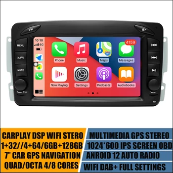 Android 12 Automašīnas Radio Stereo GPS Player Mercedes Benz W209 W203 W463 W639 W168 CLK/C Multimediju Navigācijas Sistēma, Galvas Vienības
