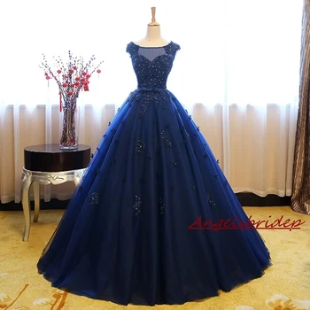 ANGELSBRIDEP Royal Blue Quinceanera Kleitas 15 Puse Appliques Vestido Debitante Kleitas Plus Lieluma Vestidos De 16 Anos Pasūtījuma
