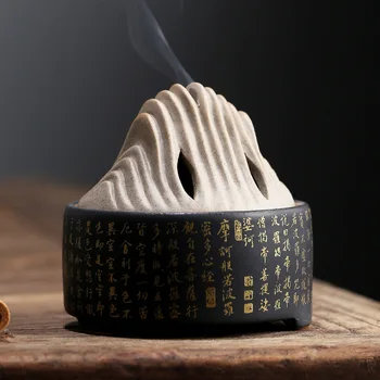 Antīko Keramikas Vīraka Deglis Dzejolis Kalnu-formas Budisms, Sandalkoka, vīraka kvēpināmais trauks Keramikas Amatniecības Mājas Apdare