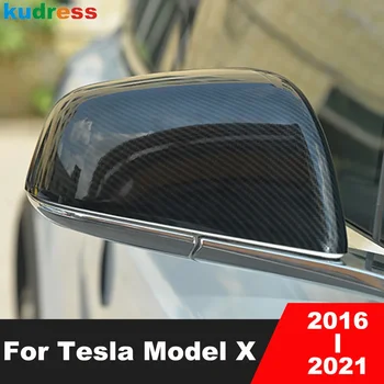 Atpakaļskata Spoguļa Vāciņš Melns, Par Tesla Model X 2016-2020 Ir 2021. Oglekļa Šķiedras Auto Sānu Ārējie Spoguļi Klp Ietver Eksterjera Aksesuāri