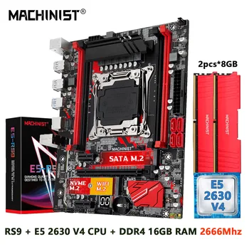 ATSLĒDZNIEKS X99 Mātesplati Komplekts LGA 2011-3 Xeon E5 2630 V4 CPU Procesors DDR4 RAM, 16GB 2666mhz Atmiņa M-ATX M. 2 NVME SATA SSD RS9