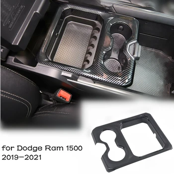 Auto Piederumi Dodge Ram 1500 2019 2020 Oglekļa Šķiedras Iespiesti Interjera Priekšējo Konsoli Ūdens Kausa Turētāja Vāku Apdare 1gb