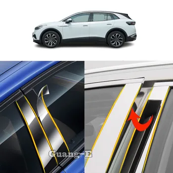 Auto TPU/Spīdīgs Spogulis Pīlārs Pēc Vāks VW Volkswagen ID4X ID.4X 2021 2022 2023 2024 Durvju Apdare, Logu Molding Uzlīmes Daļas