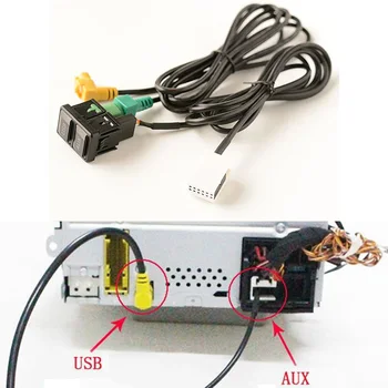 Auto USB AUX Switch Kabelis, USB Audio Adapter RCD510 RNS315 Par-Passat B6 B7 Golf 5 MK5 Golfu 6 MK6 Jetta 5 MK5