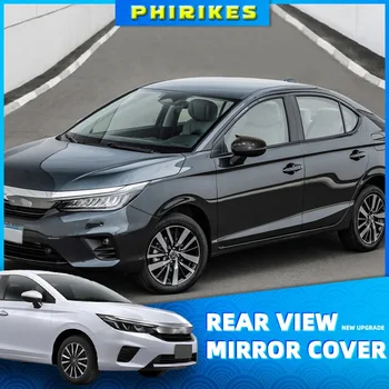 Automašīnas Atpakaļskata spoguļa vāciņš melns, ABS Chrome black oglekļa šķiedras Sānu Spoguļa Attiecas Apdare Piederumi Honda CITY 2020-2023