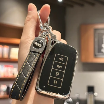 Automašīnu Atslēgu Fob, Lietu Vāku ar PU Ādas Keychain par Lexus RX ir ES GS LS NX RS GX LX RC LC Smart Key