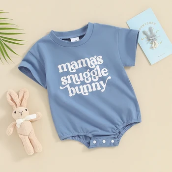 Baby Boy Lieldienu Apģērbs Jaundzimušajiem Īsām Piedurknēm Romper Vasaras Zīdaiņu Bunny T Krekls Toddler Top Apģērbs